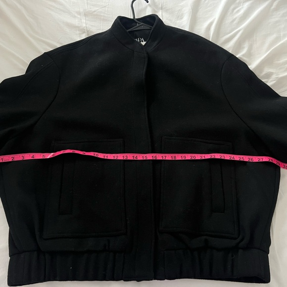 ZARA oversized wool black bomber jacket - Picture 3 of 12